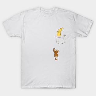 Banana Craze - Pocket Monkey Climbing to Get Its Snack T-Shirt